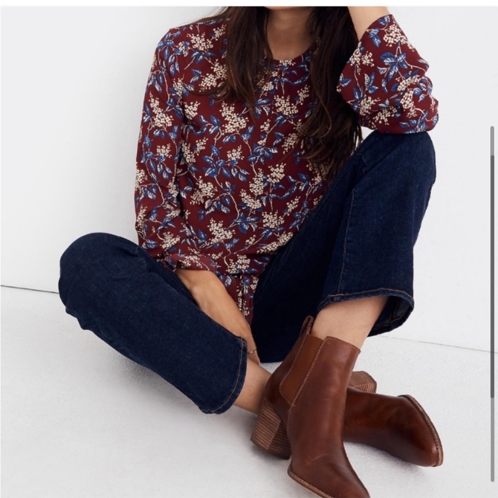 Madewell Bell Sleeve Floral Top Brown Size S - Picture 2 of 4